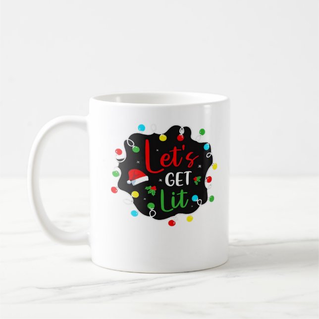 Caneca De Café Vamos Sai Engraçado Luzes De Bebendo De Natal Sant (Esquerda)