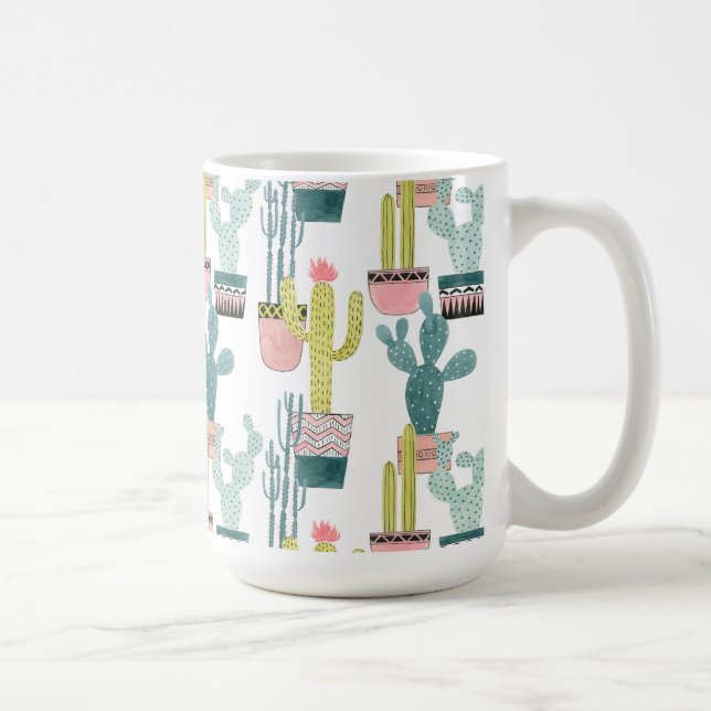Caneca De Café Vamos Taco Sobre Amor | Padrão Cactus (Direita)