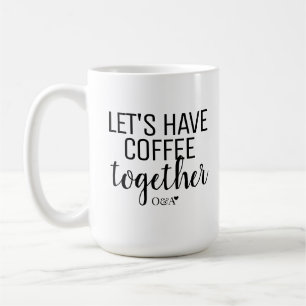 Caneca De Café Vamos Tomar Café Juntos Monograma de Casal Preto