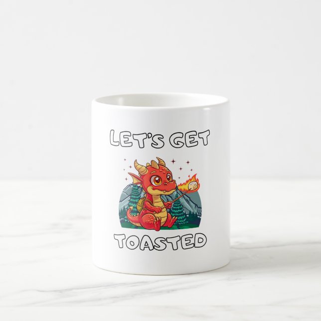 Caneca De Café Vamos Torrado Engraçado Dragão Marshmallow (Centro)