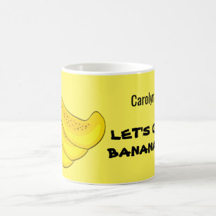 Caneca De Café Vamos vai bananas! Um bando de bananeira. Seu nome