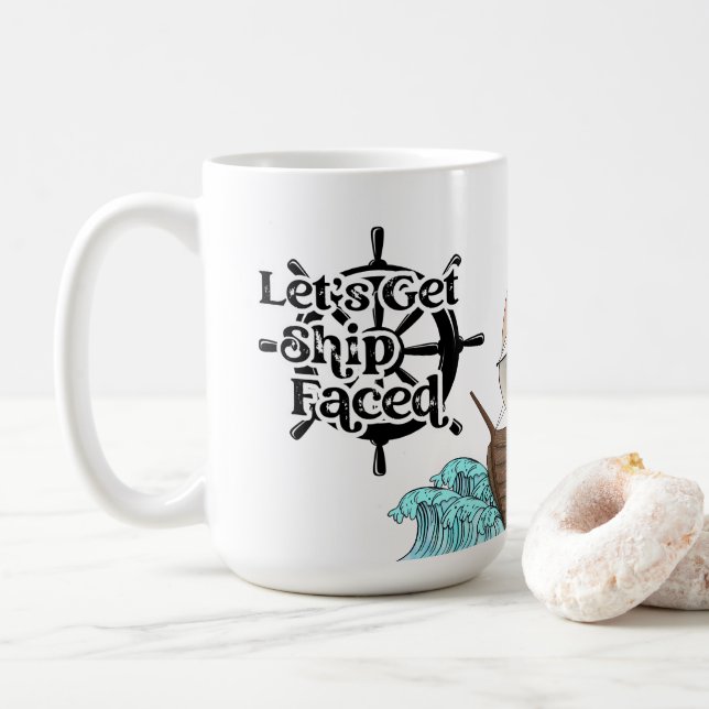 Caneca De Café Vamos Virado para Entrega (Com Donut)