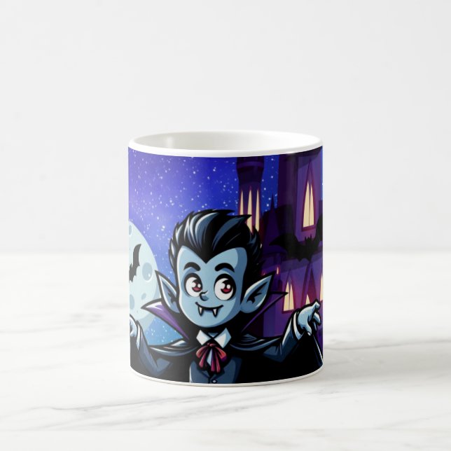 Caneca De Café Vampiro de Halloween fofo e caprichoso (Centro)