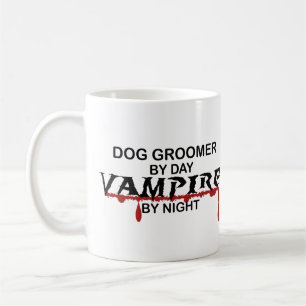 Caneca De Café Vampiro do Groomer do cão em a noite