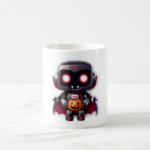 Caneca De Café Vampiro Robô Halloween Mug Cute Spooky Tech