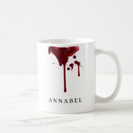 Caneca De Café Vampiro vermelho escuro do Lipstick com sangue