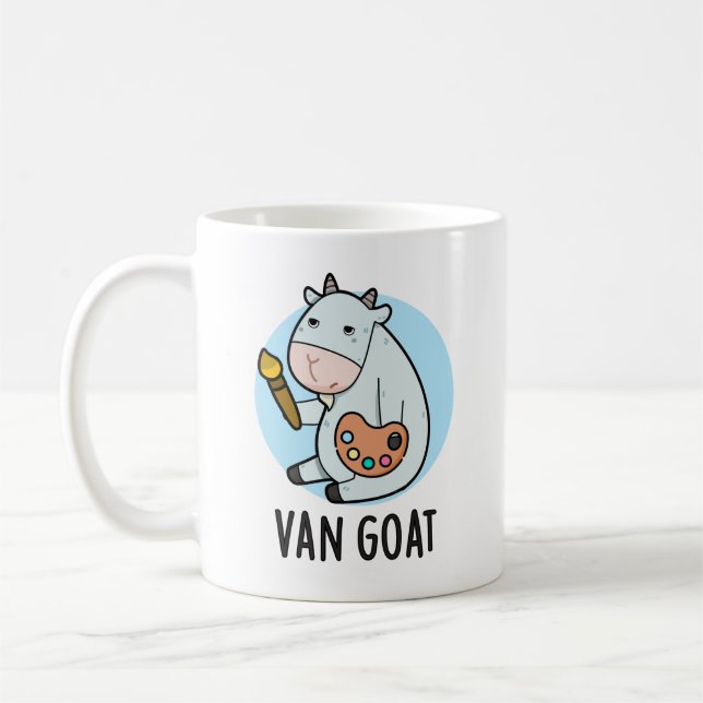 Caneca De Café Van Goat Funny Artist Pun (Esquerda)