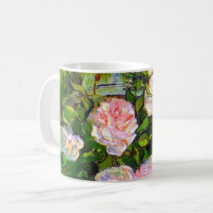 Caneca De Café Van Gogh ainda vive com rosas rosa