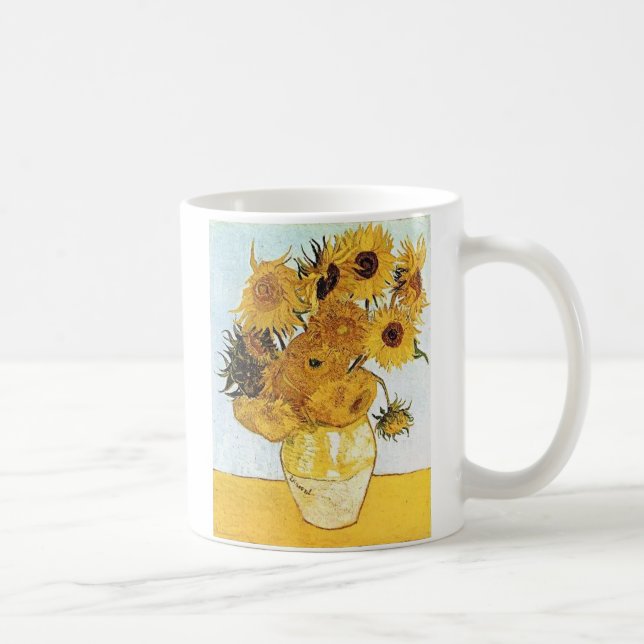 Caneca De Café Van Gogh o vaso com 12 girassóis (Direita)