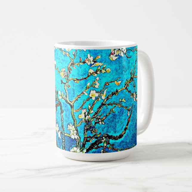 Caneca De Café Van Gogh - Ramificações com Flor de Amêndoa (Frente Esquerda)