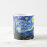 Caneca De Café VAN GOGH Starry Night<br><div class="desc">"van gogh vincent",  noite estrelada,  "pintura famosa",  vintage,  estrelas,  céu,  "bela arte",  azul</div>