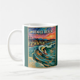 Caneca De Café Van Gogh Venice Beach Surfing California Retro