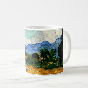 Caneca De Café Van Gogh - Wheatfield com Cypress Tree