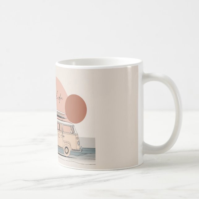 Caneca De Café Van Life Surf Van – Estética Retro de Camper de Pr (Direita)