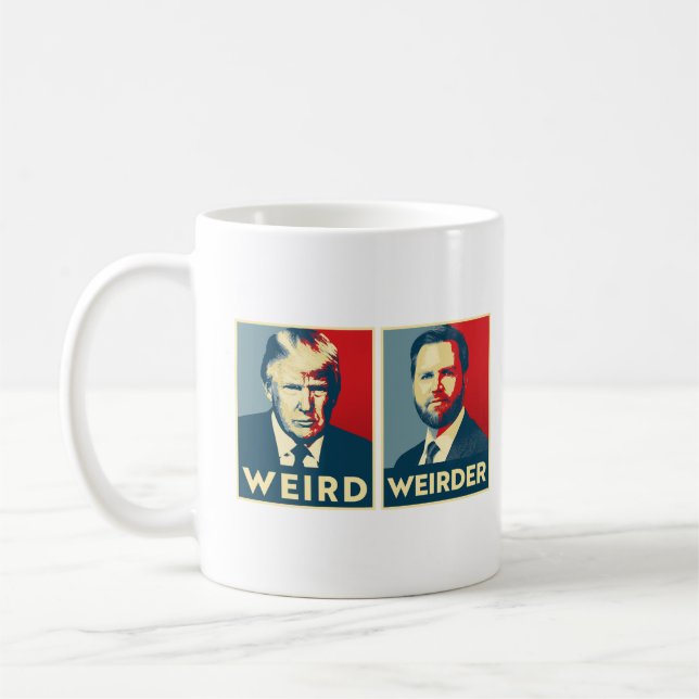 Caneca De Café Vance Anti-Trump - Estranho e estranho (Esquerda)