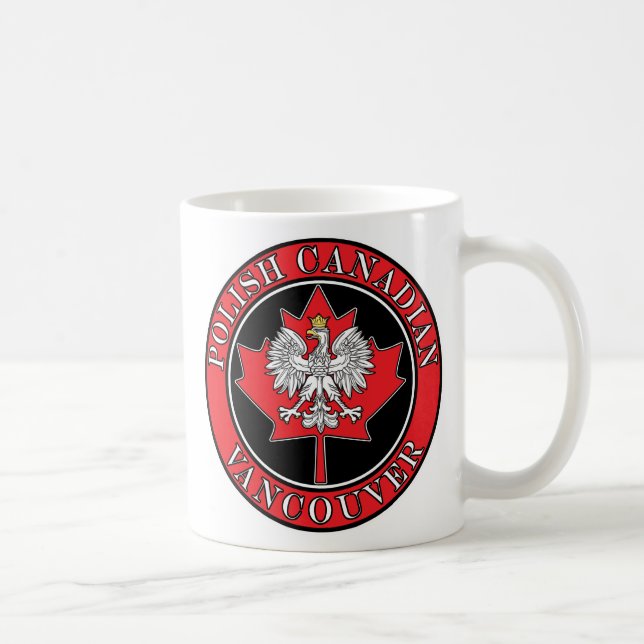 Caneca De Café Vancouver Round Polonês Folha (Direita)