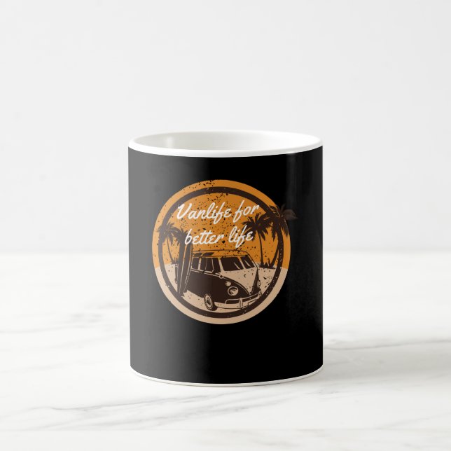 Caneca De Café Vanlife para uma vida melhor (Centro)