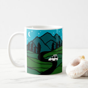 Caneca De Café Vanlife Trees Forest Mountain Explora Estrelas da