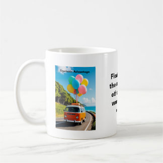 Caneca De Café Vantagem Disléxica - Campervan com Balões