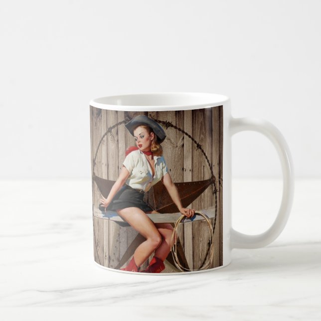 Caneca De Café Vaqueira de madeira do país ocidental de estrela (Direita)
