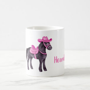 Caneca De Café Vaqueira Rosa Olá Cavalo