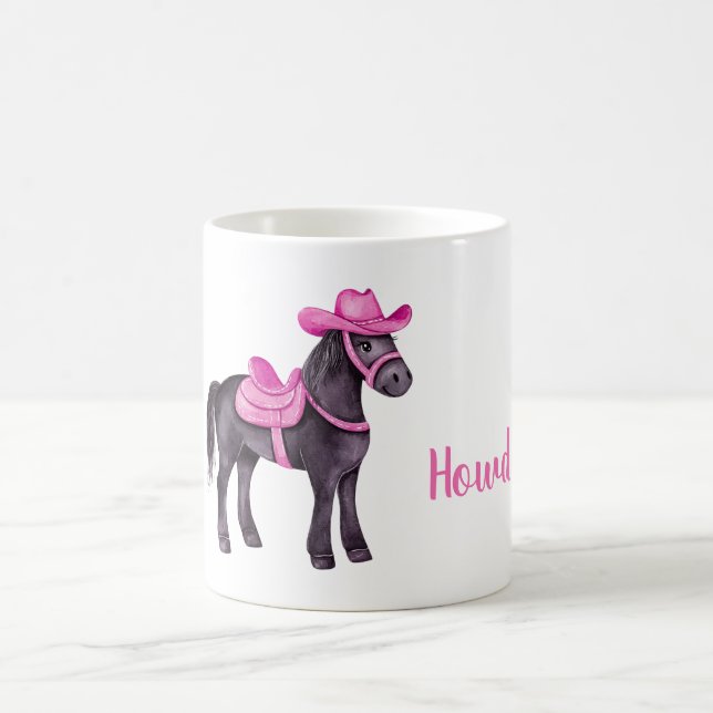 Caneca De Café Vaqueira Rosa Olá Cavalo (Centro)