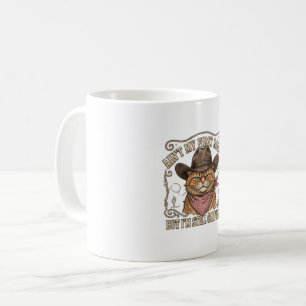 Caneca De Café Vaqueiro Gato Confuso Rodeio