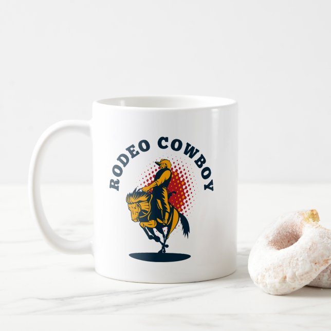Caneca De Café vaqueiro rodeio (Com Donut)