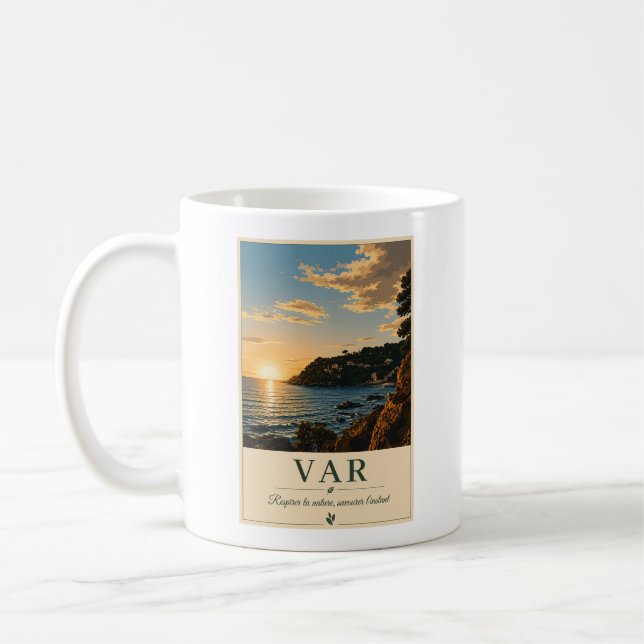 Caneca De Café Var Mediterranean Coast Sunset Vintage (Esquerda)