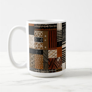 Caneca De Café Variações de motivos africanos em tons de terra
