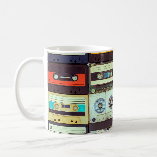 Caneca De Café Várias cassetes de áudio vintage (Esquerda)