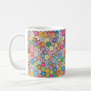 Caneca De Café Várias Flores Florais Coloridas