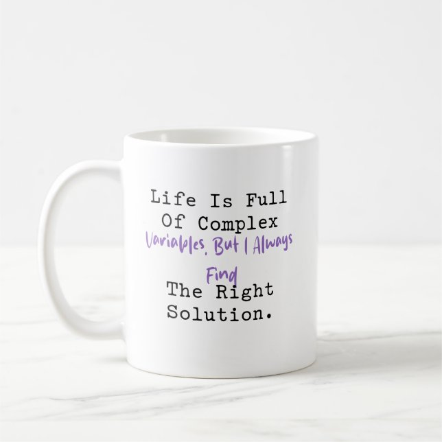 Caneca De Café Variáveis Complexas Solução Certa Matemática Vida (Esquerda)