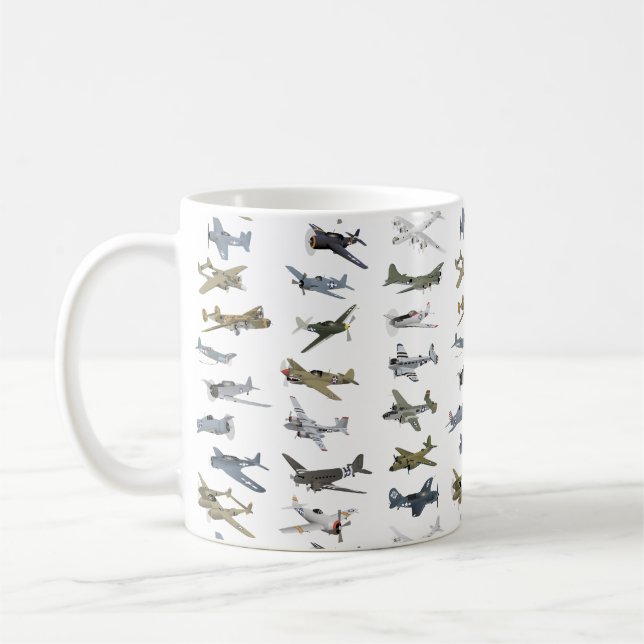 Caneca De Café Vários aviões americanos WW2 (Esquerda)