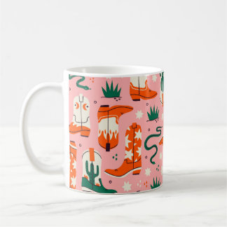 Caneca De Café Vários padrões de botas de cowboy