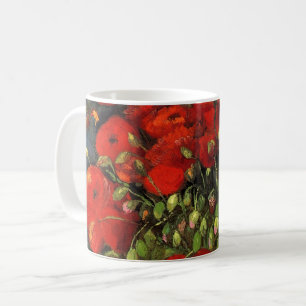 Caneca De Café Vase com Poppies Vermelhos por Vincent Van Gogh