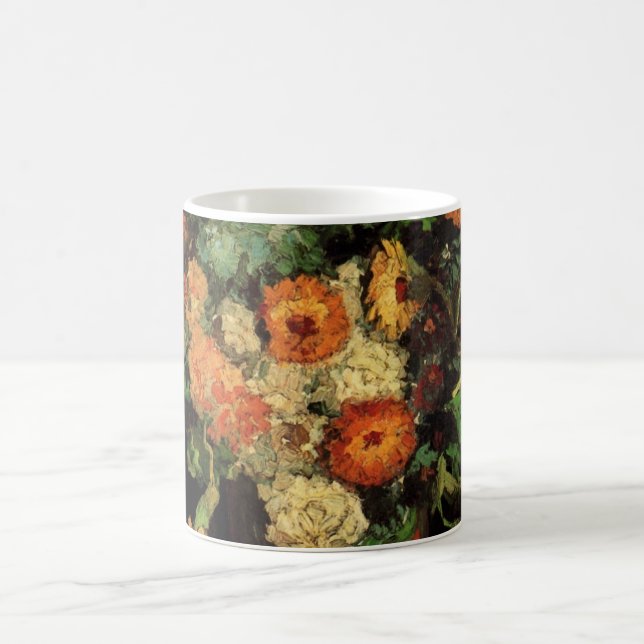 Caneca De Café Vase com Zinnias e Geraniums, Vincent van Gogh (Centro)