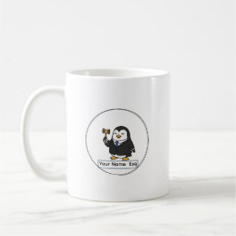 Caneca De Café Vaso Cerâmico Personalizado Advogado Pinguim
