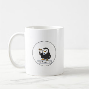 Caneca De Café Vaso Cerâmico Personalizado Advogado Pinguim