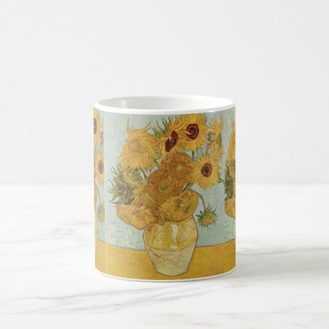 Caneca De Café Vaso com 12 girassóis - Vincent van Gogh (Centro)