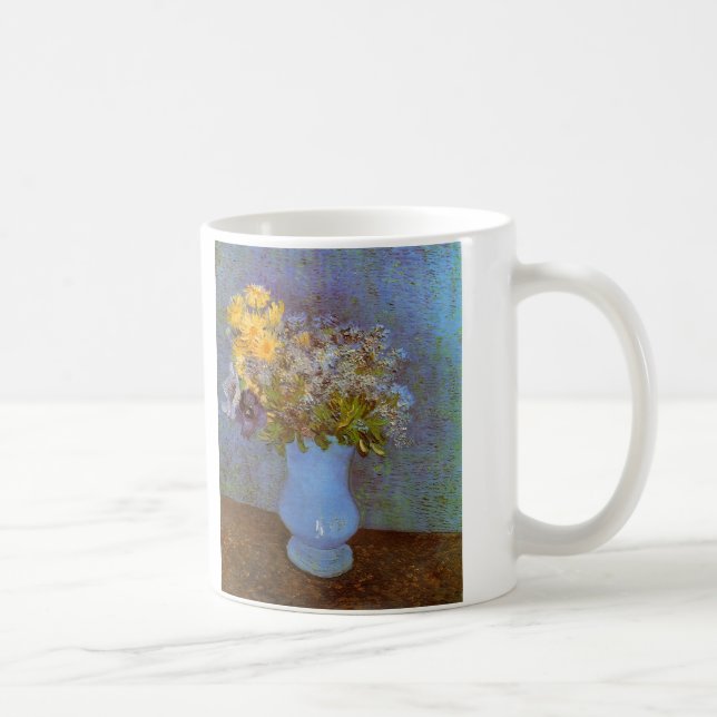 Caneca De Café Vaso com Lilases e Margaridas por Vincent van Gogh (Direita)