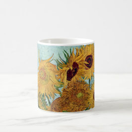 Caneca De Café Vaso com os doze girassóis por Van Gogh