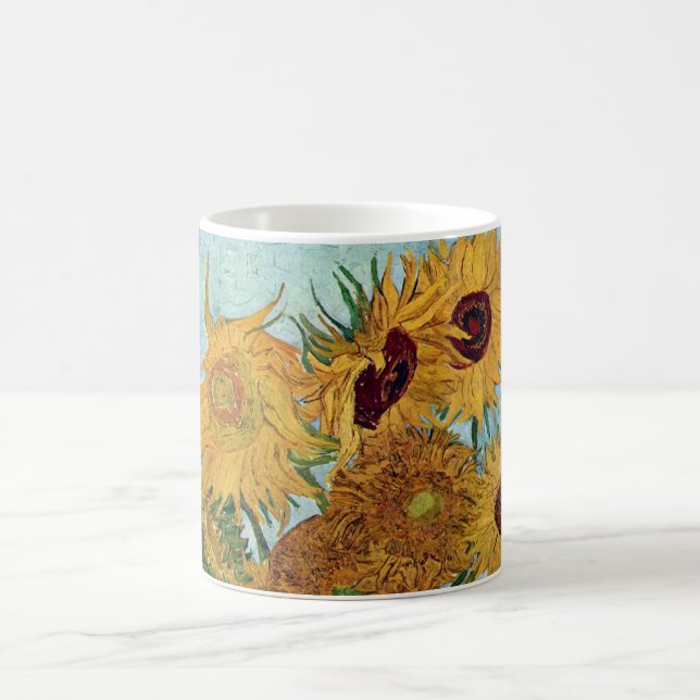 Caneca De Café Vaso com os doze girassóis por Van Gogh (Centro)
