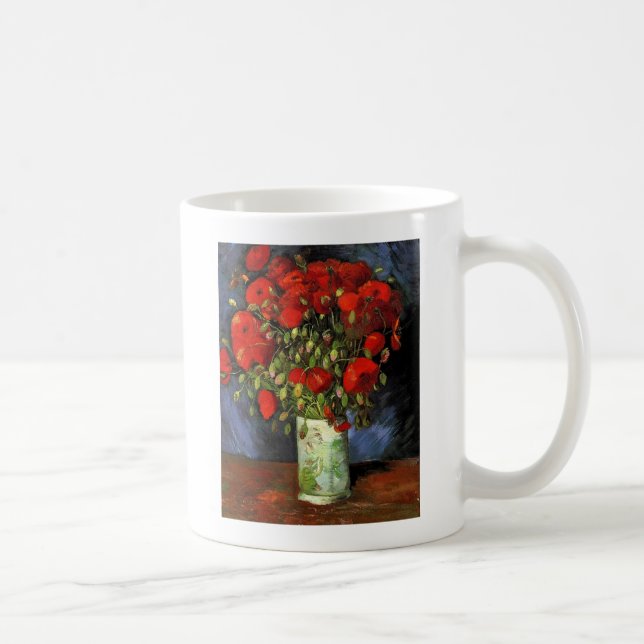 Caneca De Café Vaso com Papoulas Vermelhas Vincent van Gogh (Direita)