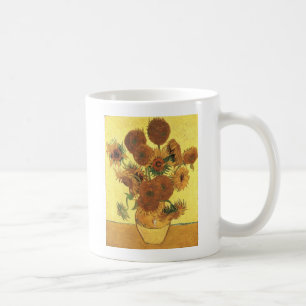 Caneca De Café Vaso com quinze girassóis,Vincent van Gogh