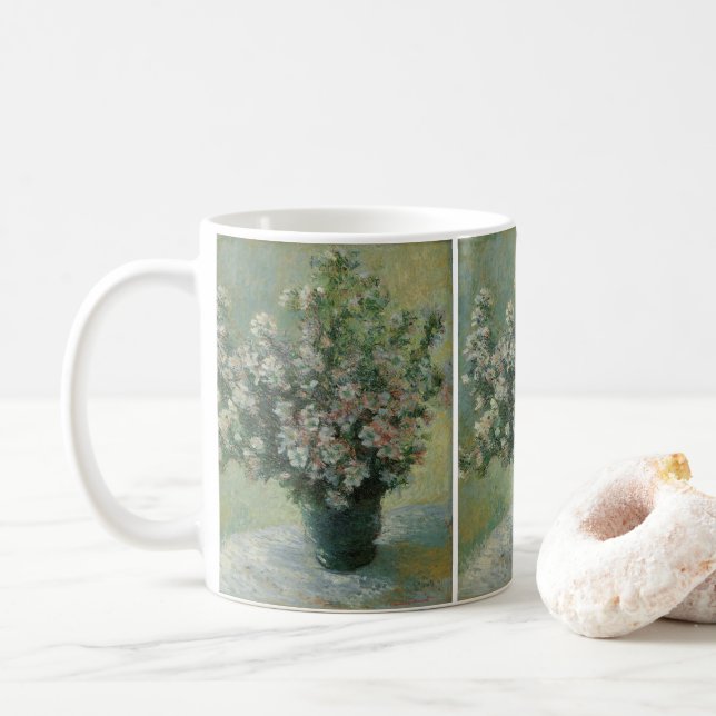 Caneca De Café Vaso de Flores por Claude Monet (Com Donut)