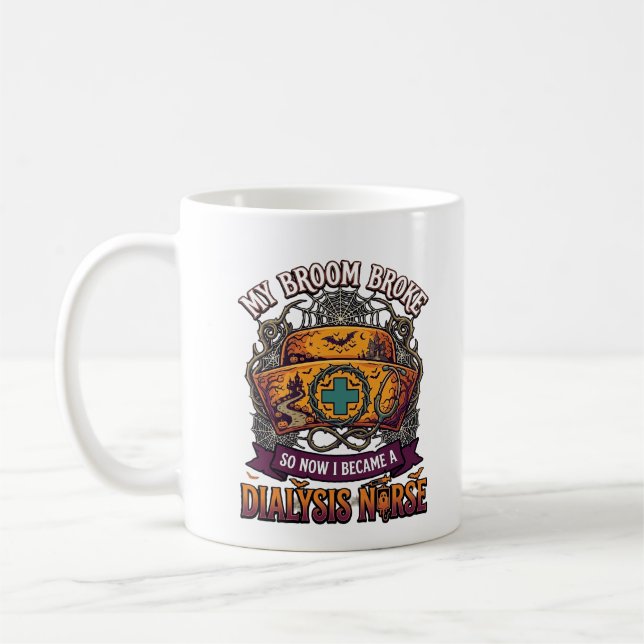 Caneca De Café Vassoura Quebrou Enfermeira de Diálise Cap de Hall (Esquerda)