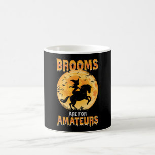Caneca De Café Vassouras São Para Amadores Bruxa Montando Cavalo