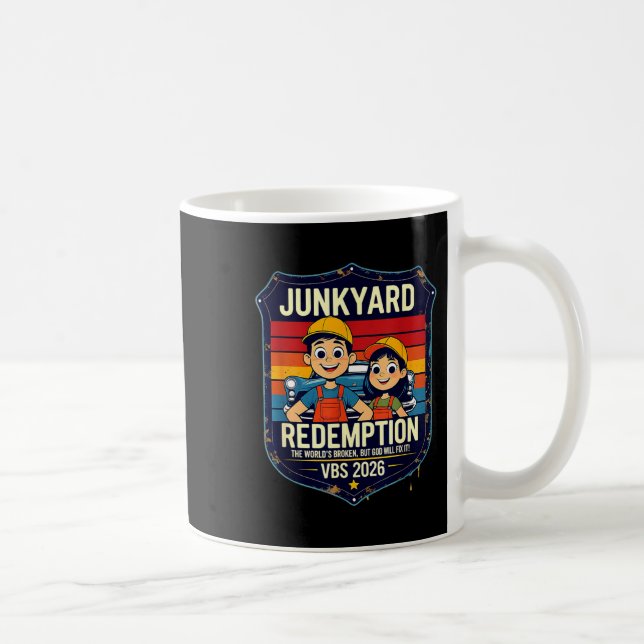 Caneca De Café VBS 2026 Junkyard Redemption Mundos Deus Quebrado (Direita)