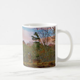 Caneca De Café Veado com céu azul rosa